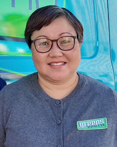Greens Heating and AC employee; Angela N - Bookkeeper.