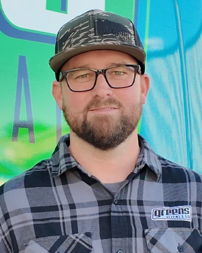 Greens Heating and AC employee; Justin M. - Assistant Retail and New Construction Manager.