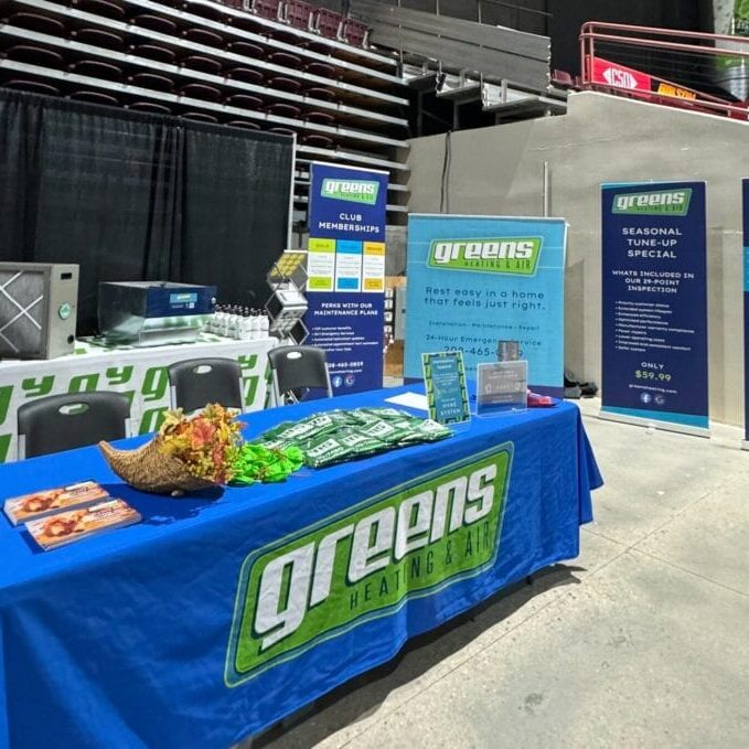 Greens Heating & A/C at the Canyon County Home Show.